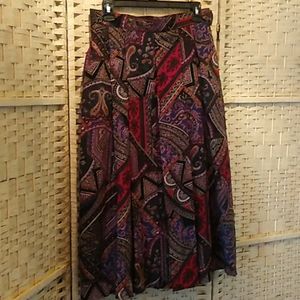 Vintage Wool Geiger Pleated Paisley Pattern Skirt